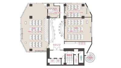 アットビジネスセンター青山一丁目（旧　シェア会議室青山） 304号室（初期配置：机やイスは隅に寄せてあります)の間取り図