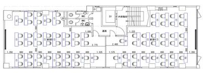 図面左側がB室・右側がA室 - One-Space Ginza One-Space Ginza　5F-Aの間取り図