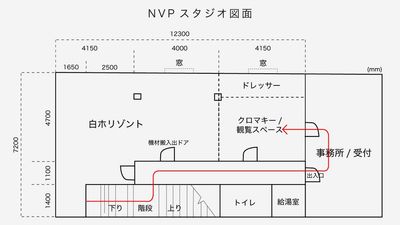 スタジオ間取り図 - NVP Studio - 白ホリ撮影スタジオの間取り図