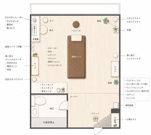 レイアウト変更後の間取り図 - 武蔵小杉2分完全個室プライベートサロンkaede🌿🍁 マッサージ・施術等に最適！武蔵小杉レンタルサロンKaedeの間取り図
