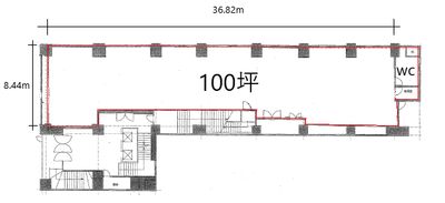 谷口悦第二ビル　オープンスペース 1階　多目的スペースの間取り図