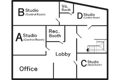 ビッグメイドミュージック Bスタジオの間取り図