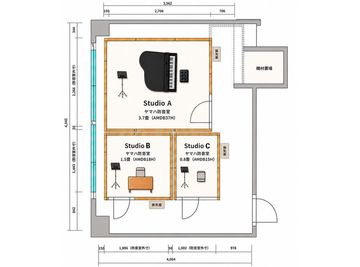 【カリテル_ サウンドスペース飯田橋・九段下】 カリテルサウンドスペース飯田橋・九段下 Studio A[94]の間取り図