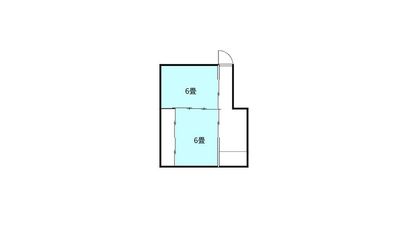 和室6畳×２　押入（２畳・２段） - 新潟・東堀通・和風ものおき 東堀通・和風ものおき６畳×２部屋の間取り図