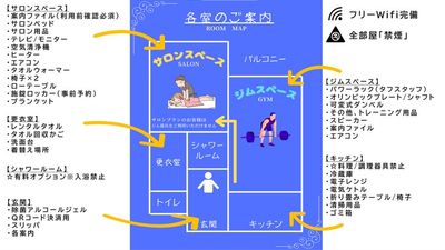 間取り図 - 貸切レンタルジム＆サロン【トレリラ北千住】 完全貸切型「個室レンタルジム」の間取り図