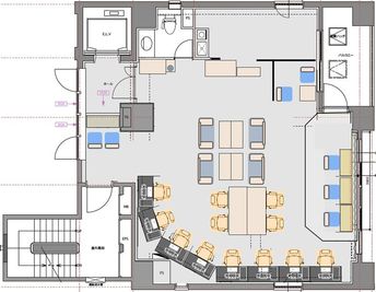 施設間取り - ＯＮｅＺＯＮＥ湘南台 北欧モダンテイスト　ラウンジ席１人用１８番の間取り図