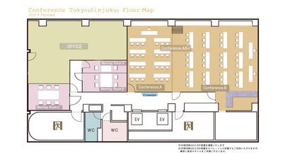 コンファレンス東京(新宿） MeetingRoomA※2名の間取り図