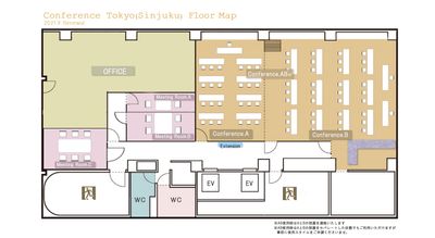 コンファレンス東京(新宿） MeetingRoomA※2名までの間取り図