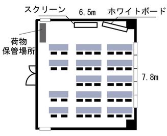 レイアウト図_スクール形式 - SMG/ 四ツ橋・近商ビル 【夜間の勉強会・セミナー】SMG貸し会議室近商ビル6階B室の間取り図
