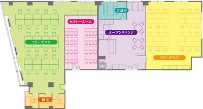 横浜アントレサロンの間取りです - 横浜アントレサロン 24名セミナールームの間取り図