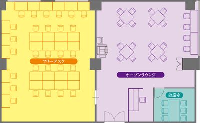 桜木町アントレサロンの間取りになります。 - 桜木町アントレサロン 6名会議室の間取り図