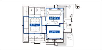 間取り図(本スペースでは「A・B・Cラウンジ」すべて利用対象です。 - レボン快哉湯 築90年の元銭湯(全体貸切)の間取り図