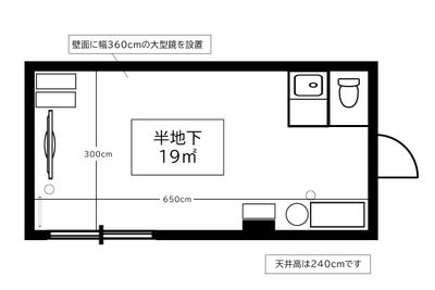 間取りです - レンタルスタジオOLI　吉祥寺の間取り図