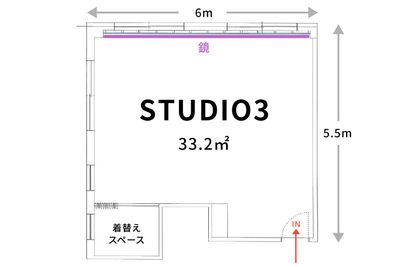 レンタルスタジオ「D-Base」武蔵境店 武蔵境スタジオ３の間取り図