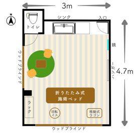 高崎のレンタルサロンcarima 高崎の会議室｜面接,対談,セミナー,カウンセリング,サロンなどにの間取り図