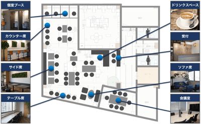 Voltage名古屋_間取り図 - Voltage名古屋 テレワークに最適なコワーキングスペースの間取り図