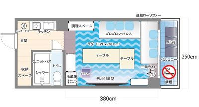 レンタルスペース SpaceCircle錦糸町 🐠🇺🇸西海岸マリン錦糸町🐬の間取り図