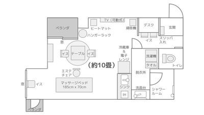 ◆エブリプレミア難波◆ ◆エブリプレミア難波◆設備充実✨広々レンタルサロンフリースペースの間取り図