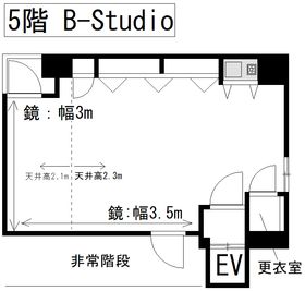 【元町】レンタルスタジオダンテ 元町レンタルスタジオDante(ダンテ) 5階Bスタジオの間取り図