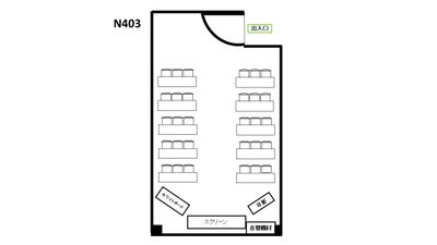 基本レイアウト　スクール型 - 銀座ユニーク貸会議室7丁目店 N403の間取り図