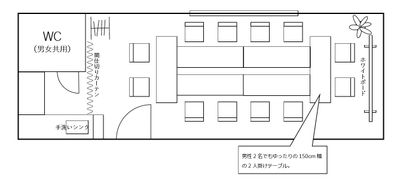 9～12名様でご利用の場合の標準テーブルレイアウト - SF京都四条烏丸サテライト SF京都四条烏丸ST/GRANDE（グランデ）の間取り図