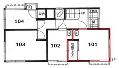 東高円寺(101) 仕事・自習用スペース 【101号室】東高円寺 オフィス・自習室の間取り図