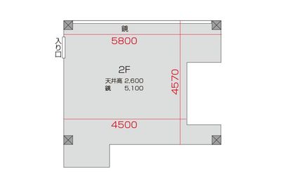 大宮 レンタルスタジオ　STUDIO BUZZ  2階スタジオの間取り図