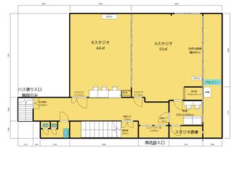 スタジオ平面図 - スタジオ 蒲田撮影スタジオ　「スタジオカプラ」Bスタジオの間取り図