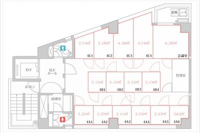 恵比寿ビジネスステーツ 貸し会議室 会議室の間取り図