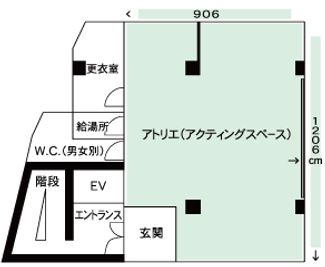 ワーサルCスタジオ 多目的レンタルスタジオの間取り図