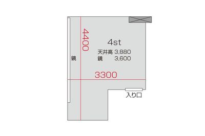 京橋 レンタルスタジオ　STUDIO BUZZ  4stの間取り図