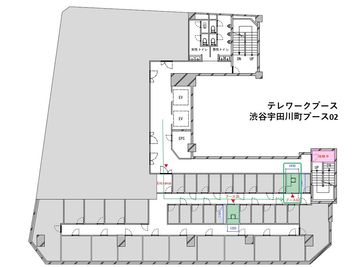 【ブース02はこちらにございます】 - テレワークブース渋谷宇田川町 ブース02の間取り図