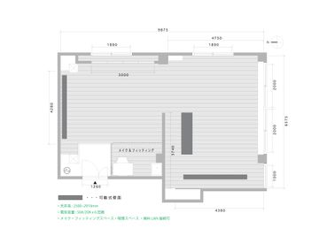 平面図 - Studio Tenjin Base ハウススタジオの間取り図
