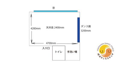 黄金町駅１分・阪東橋駅４分【ジャンプ・楽器OKなダンススタジオ】 横浜ダンススタジオMOSH PIT黄金町店の間取り図