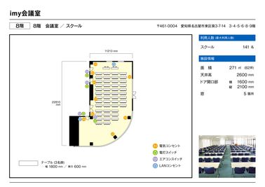 名古屋会議室 imy会議室 8階 会議室の間取り図