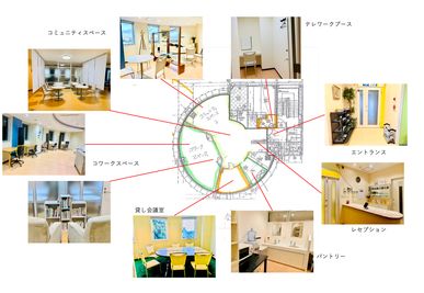 フロアマップ - シェアスペース&コワーキング岡町 貸し会議室（期間限定）の間取り図