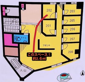 2Fの7室中の202号室の位置 - マイルーム西巣鴨 多目的スペース２０２の間取り図