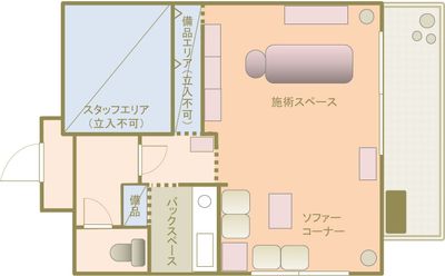 LaQoo南森町プライベートサロン 完全個室プライベートサロン#11【施術ベッド4台までOK！】の間取り図