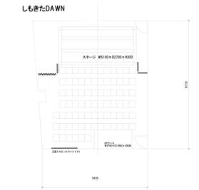 しもきたドーン 劇場、スタジオ、多目的スペースの間取り図