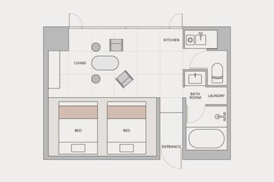 ジャパニーズモダンルーム間取り図 - FAV HOTEL KUMAMOTO ジャパニーズモダン【401】の間取り図