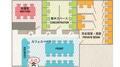 GARAGE MACHIDA 町田フリードリンク付レンタル個室/駐車場無料の間取り図