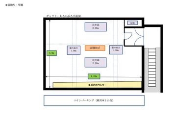 ギャラリーあるかぶる　レンタルスペース内の間取り図 - ギャラリーあるかぶる レンタルスペース　ギャラリーあるかぶるの間取り図