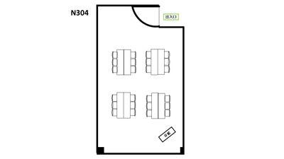 基本レイアウト　島型 - 銀座ユニーク貸会議室7丁目店 N304の間取り図