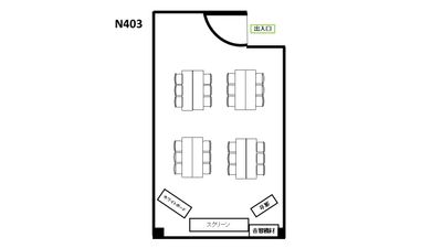 基本レイアウト　島型 - 銀座ユニーク貸会議室7丁目店 N403の間取り図