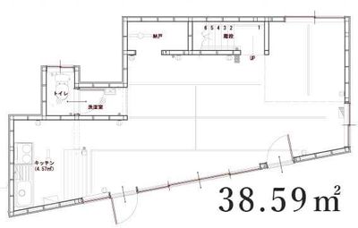 blanche レンタルスペース&キッチン 【キッチン付きレンタルスペース】白ベースのシンプル空間の間取り図