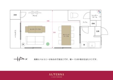【ALTERNA柏】 【オルタナ柏】プロジェクター、撮影備品完備！パーティも撮影も◎の間取り図