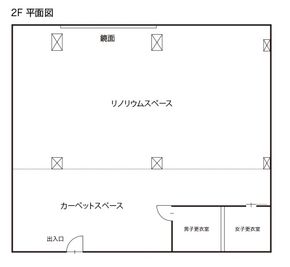 平面図 - TO渋谷スタジオ 【床45坪・神泉の貸しスタジオ】の間取り図