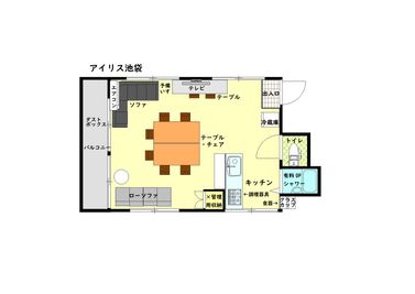 長時間割✨池袋駅西口料理可能な24時間営業貸切レンタルスペース レンタルスペース【アイリス池袋】5F🌈の間取り図