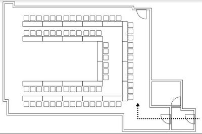 コの字形式レイアウト(プレゼンテーションや会議向け) - 新橋アイマークビル4F セミナールーム/大会議室の間取り図