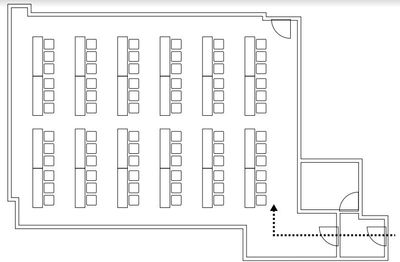 スクール形式レイアウト(講習会やセミナー向け) - 新橋アイマークビル4F セミナールーム/大会議室の間取り図